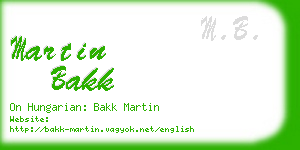 martin bakk business card